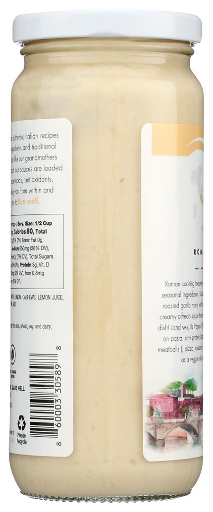 livwell cauliflower alfredo pasta sauce bottle image