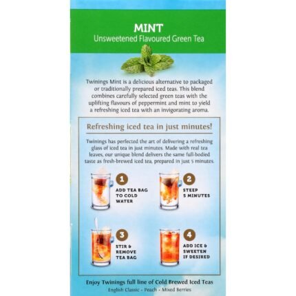 twinings cold brewed iced tea, mint pack detail image
