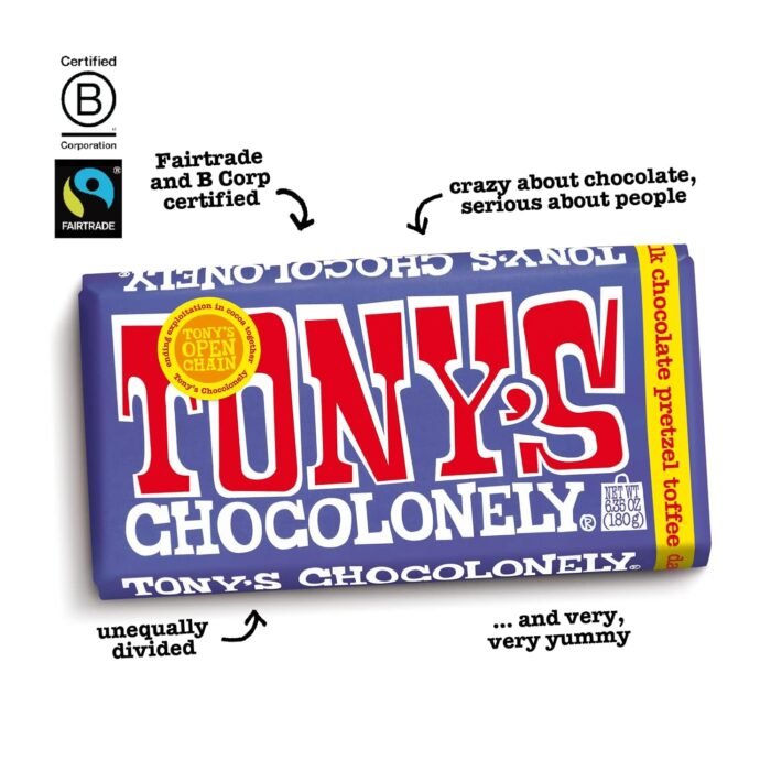 tony's chocolonely dark milk chocolate bar image