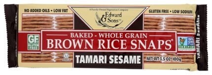 organic brown rice crackers tamari sesame pack image