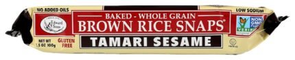 organic brown rice crackers tamari sesame pack image