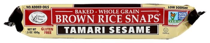organic brown rice crackers tamari sesame pack image