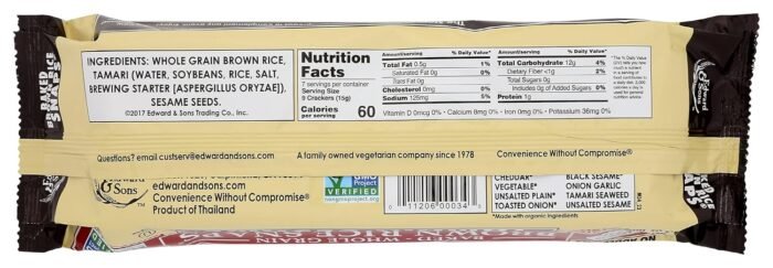 organic brown rice crackers tamari sesame pack detail image