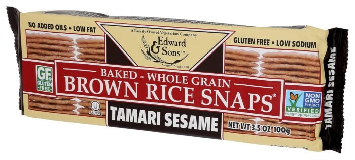 organic brown rice crackers tamari sesame pack image