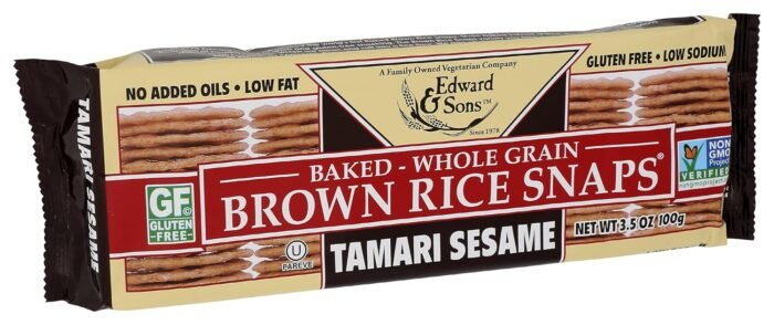 organic brown rice crackers tamari sesame pack image