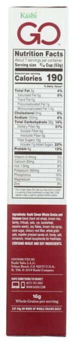 kashi golean crunch cereal pack details image