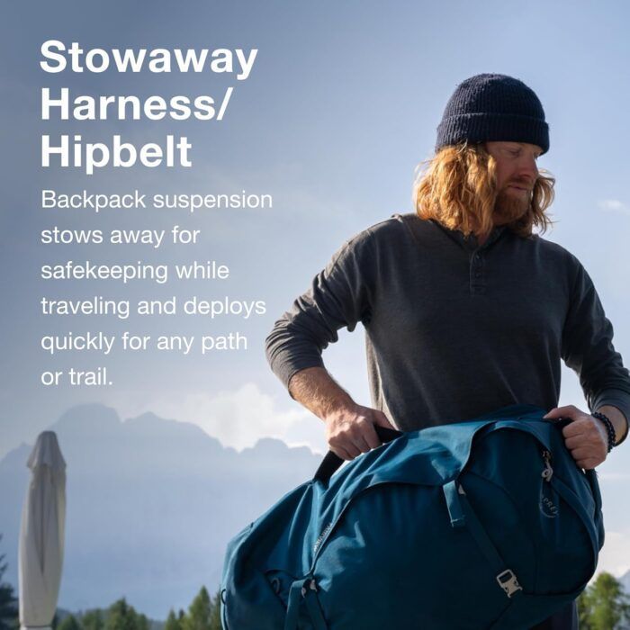 osprey farpoint 55L tunnel vision navy-blue travel backpack image