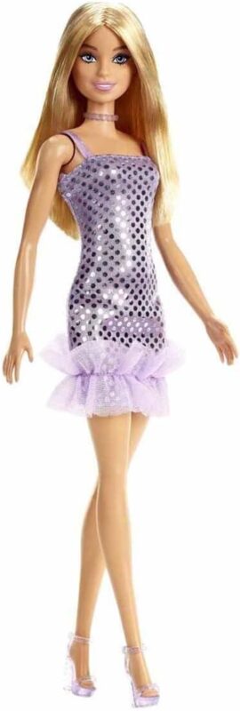 barbie in purple polka dot dress image