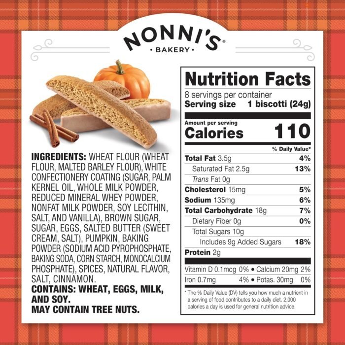 nonni's pumpkin spice biscotti pack details image
