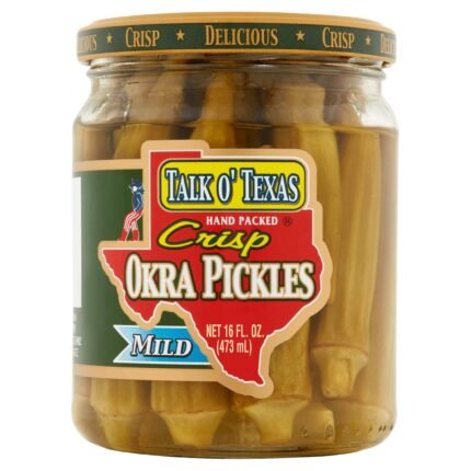 talk o texas mild pickled okra bottle image