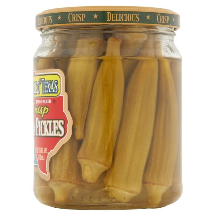 talk o texas mild pickled okra bottle image