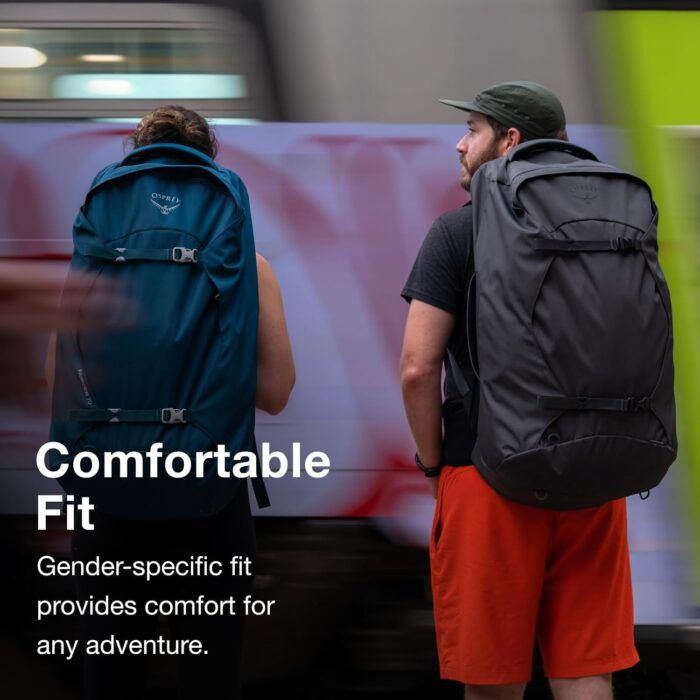 osprey farpoint 55L tunnel vision grey travel backpack image