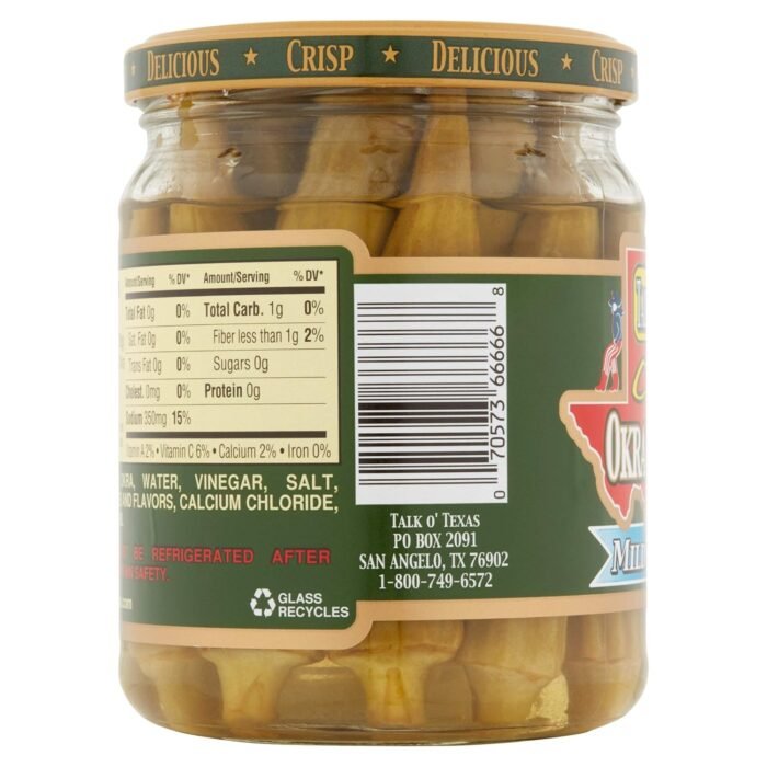 talk o texas mild pickled okra bottle image