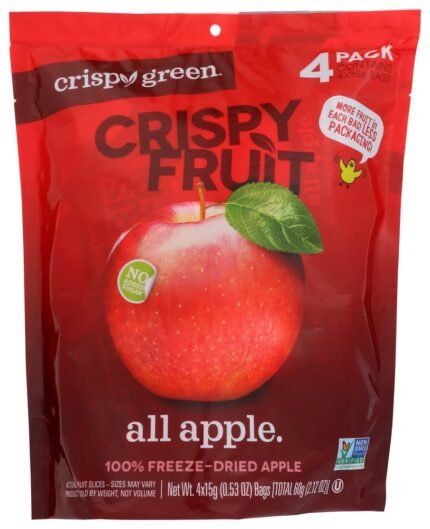 crispy green freeze dried apple slices pack image
