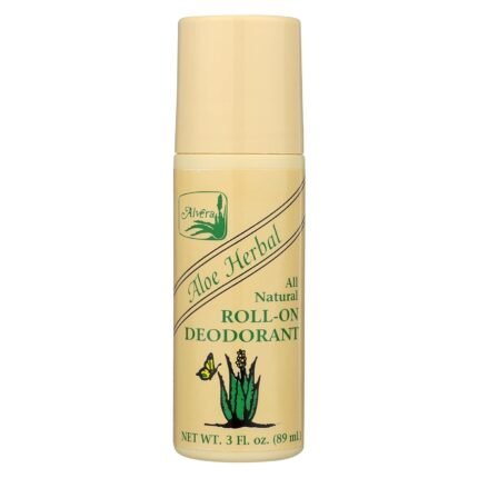 alvera all natural aloe herbal roll on deodorant bottle image