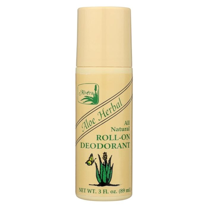 alvera all natural aloe herbal roll on deodorant bottle image