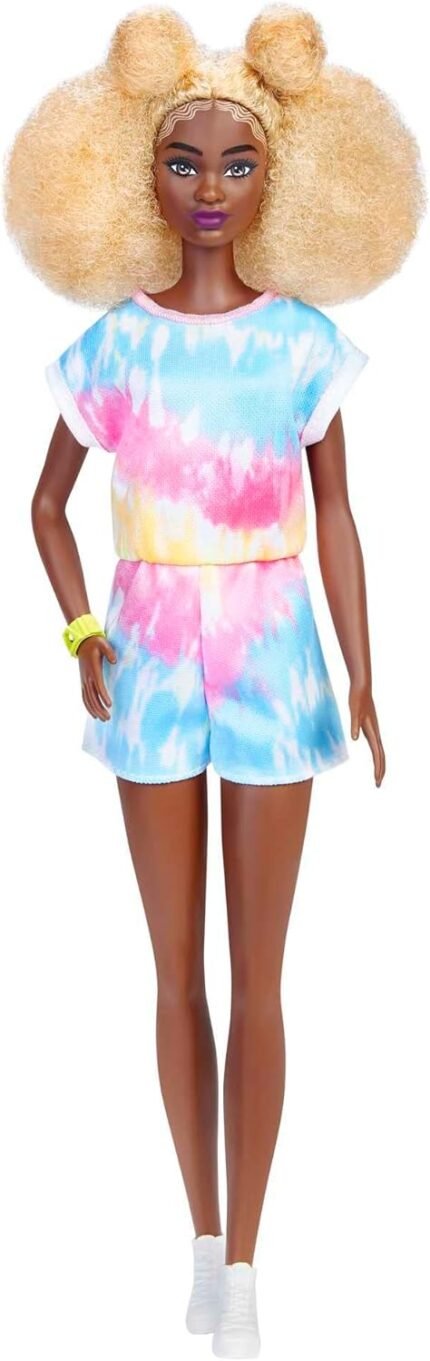 barbie fashionistas tall doll, blonde afro with side puffs image
