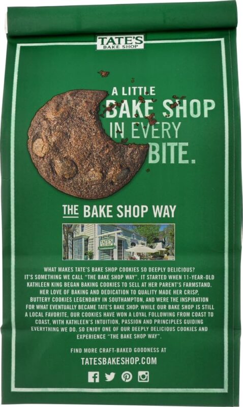 tate's bake shop double chocolate chip cookies pack details image