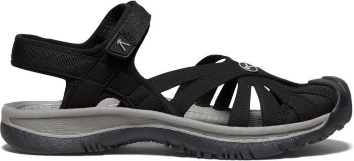 keen women's rose closed toe, black/neutral sandal image