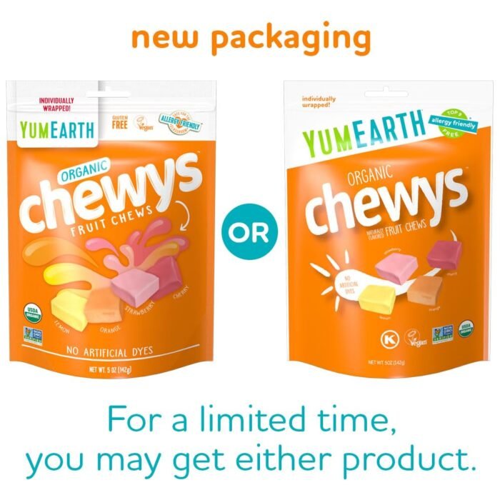 yumearth organic fruit chews vegan new pack image