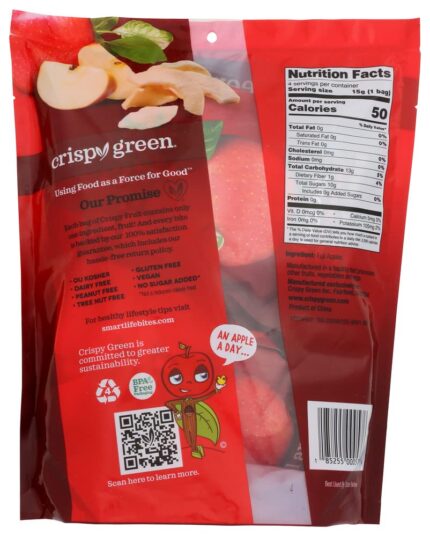 crispy green freeze dried apple slices pack image