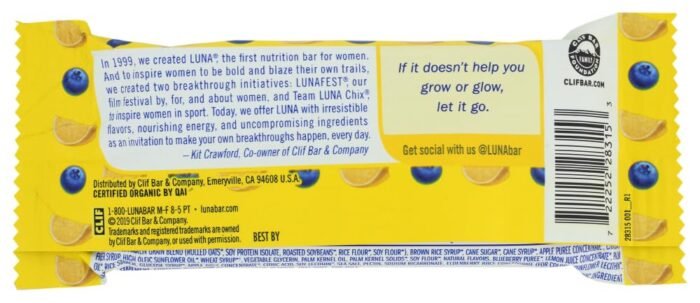 luna whole nutrition bar pack detail image