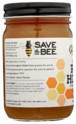 organic raw honey pure unfiltered bottle detail image
