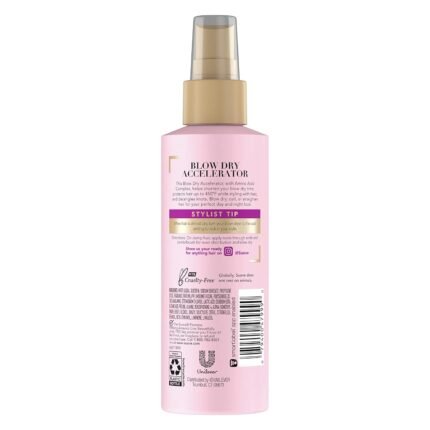 suave pink blow dry & heat protectant spray bottle details image