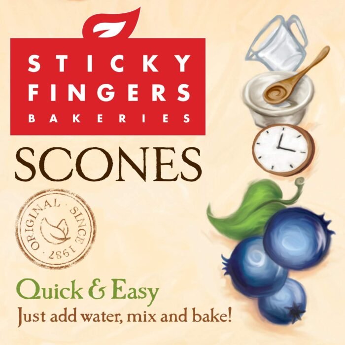 sticky fingers wild blueberry scone mix pack detail image