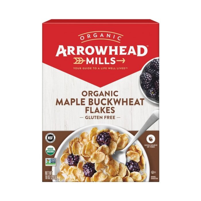 arroehead mills organic maple buckwheat flakes pack image