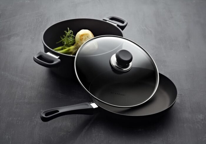 scanpan classic 9.5" stainless steel fry pan w/ glass lid image