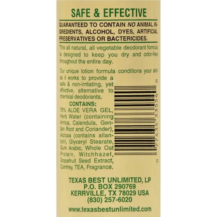 alvera all natural aloe herbal roll on deodorant bottle details image