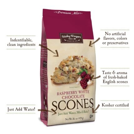 sticky fingers raspberry scone mix makes 12 scones image
