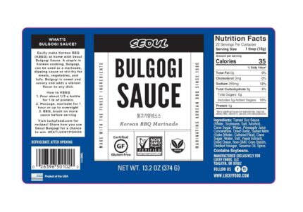 lucky foods korean bbq bulgogi sauce pack detail image
