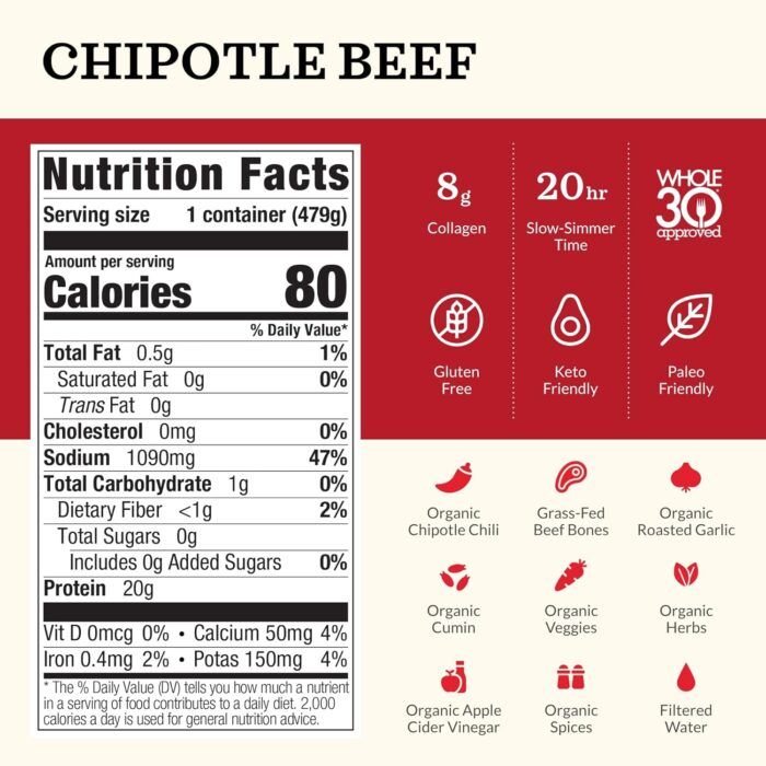 kettle and fire chipotle bone broth keto & gluten free pack details image