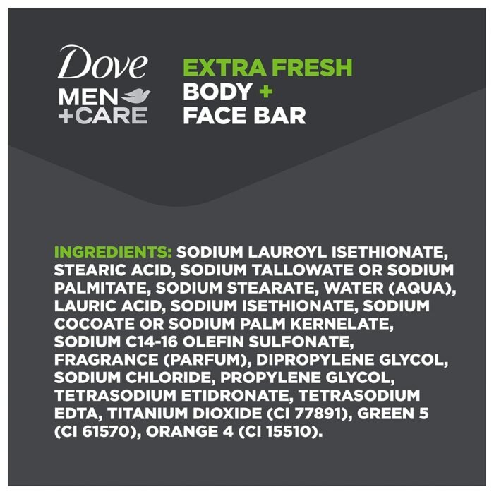 dove men care extra fresh body & face bar, 4 Oz, 6ct pack detail image