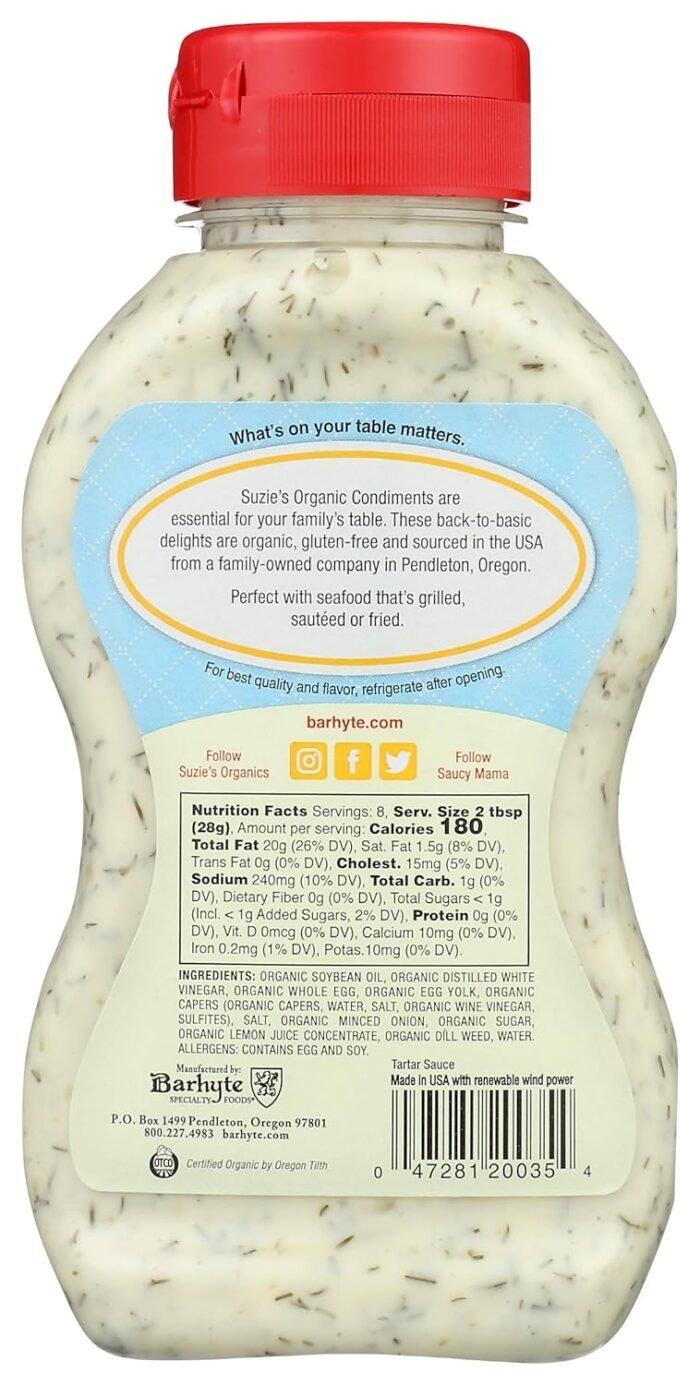 suzies tartar organic sauce detail image