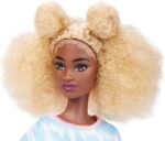 barbie fashionistas tall doll, blonde afro with side puffs image