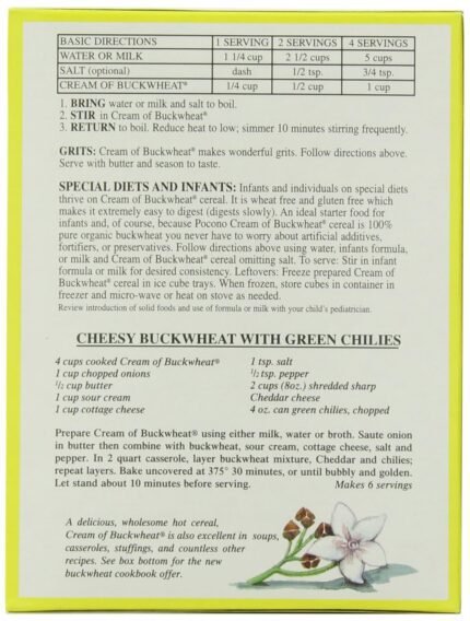 pocono gluten free buckwheat cereal pack details image