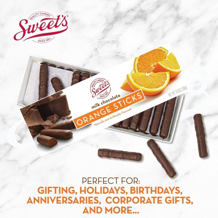 sweet candy milk chocolate orange sticks image