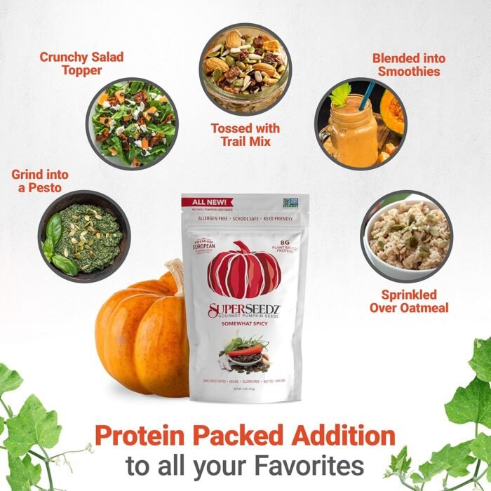 superseedz somewhat spicy pumpkin seeds pack image
