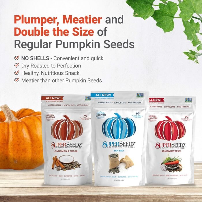 superseedz somewhat spicy pumpkin seeds pack image