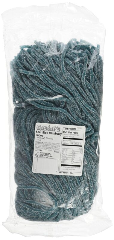 gustaf's sour blue raspberry licorice laces image