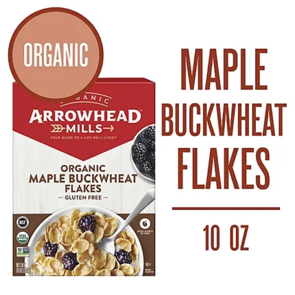 arroehead mills organic maple buckwheat flakes pack image
