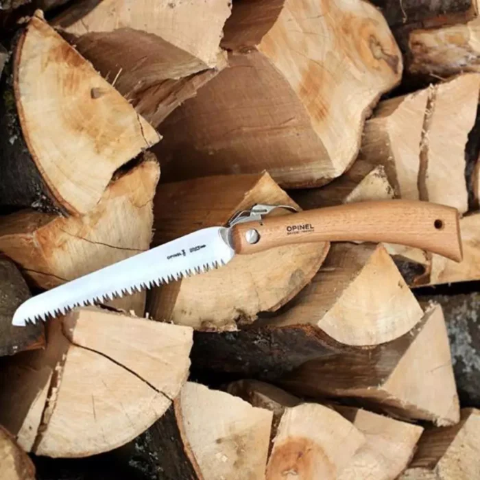 opinel folding saw carbon steel with beechwood handle image