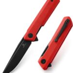 dundee bmk01l d2 edc folding knife red g10 handle image