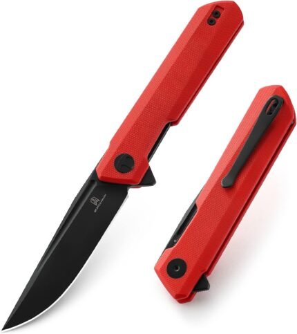 dundee bmk01l d2 edc folding knife red g10 handle image