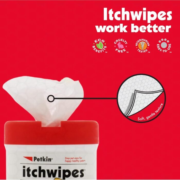 petkin anti itch wipes for pets 30 ct image