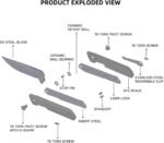 dundee bmk01l d2 edc folding knife product exploded view image