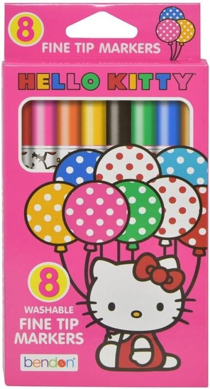 bendon hello kitty 8 washable fine tip markers multicolor pack image